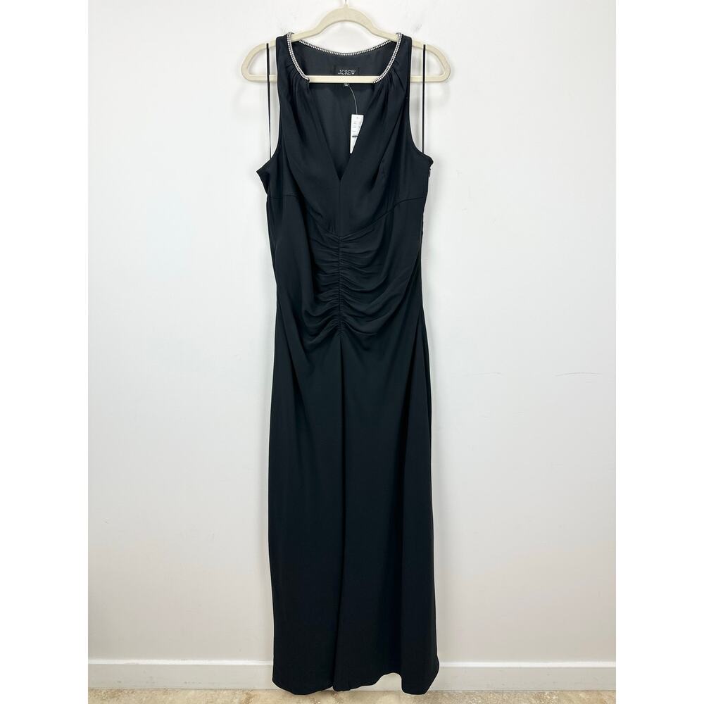 J.Crew Collection Full Length Embellished Ruched Dress Black Formal US 14 NWT - Picture 6 of 15